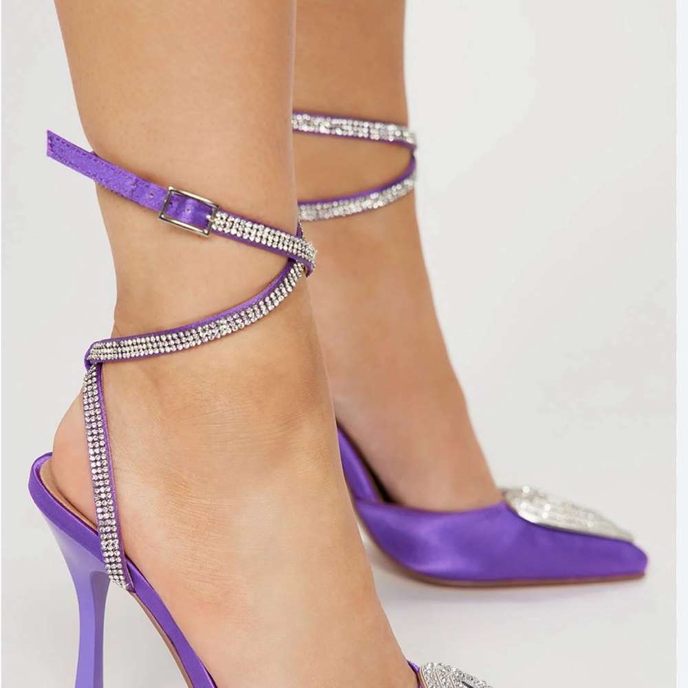 Elegant Purple Strappy Heels